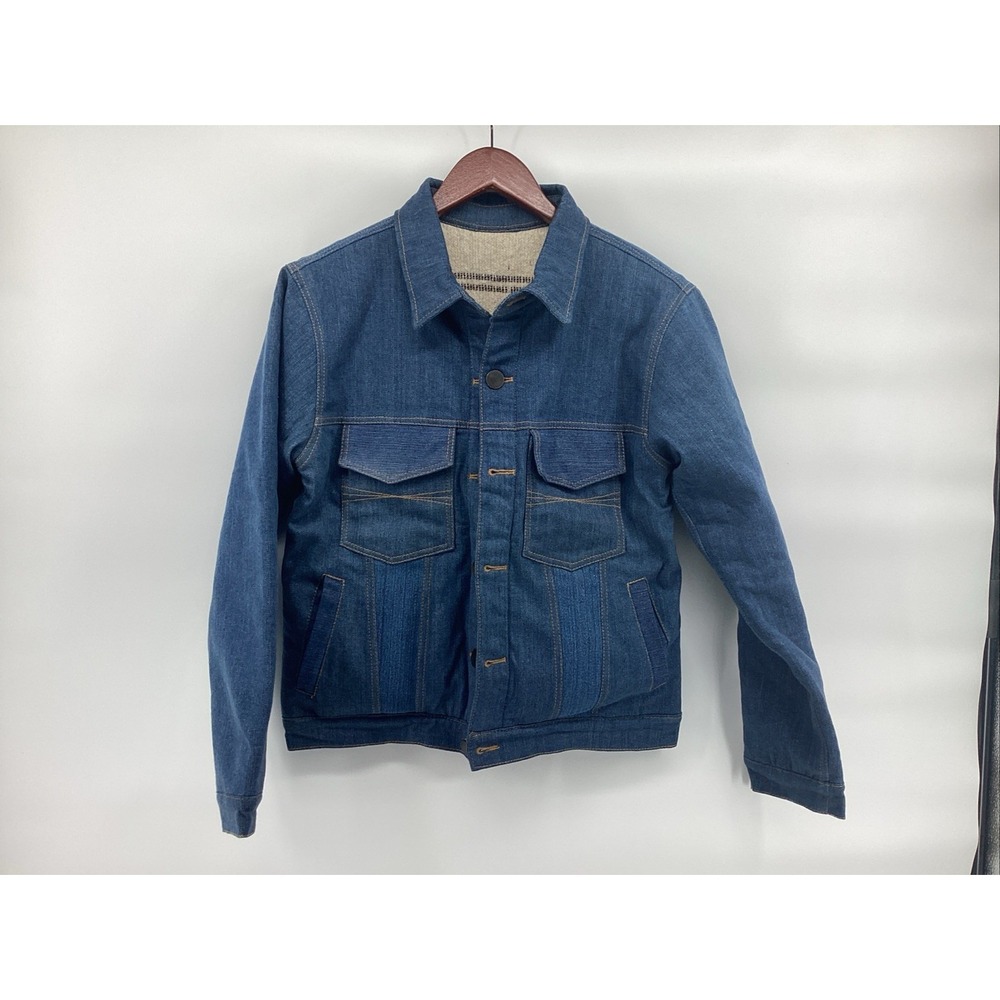 Remu Apparel 100% Wool Lining Denim Reversible Jacket Size M